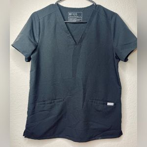 FIGS Technical Collection Short Sleeve Scrub Top Black Womens S Pockets FW1100